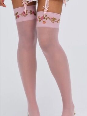 For love and lemons rose vine thigh high stockings